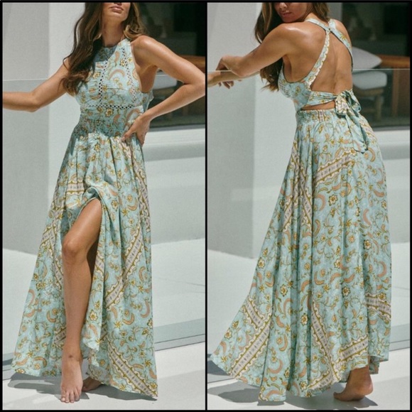 Jaase Black Floral Halter Open Back Maxi Dress - Picture 6 of 8